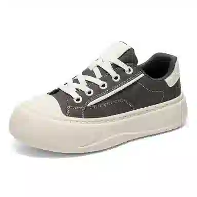 美式韩版融合的潮流学院风 透气轻便增高 低帮 帆布鞋 男款