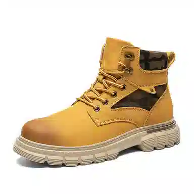 超纤皮 秋冬时尚百搭舒适户外复古厚底增高防滑耐磨 高筒 马丁靴 男款