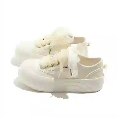 蝴蝶鞋带学院风甜美可爱舒适百搭潮流时尚 透气包裹性轻便 低帮 帆布鞋 女款