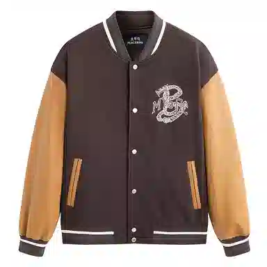 PEACEBIRD MEN Chocolate Baseball Jacket