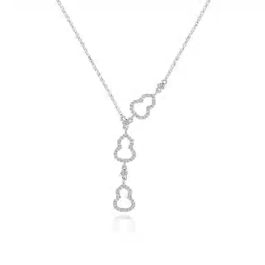 【S925银 福气满满】 七七银饰  环环相扣葫芦流苏 福禄双全锁骨链 新中式节节高升诸事顺利 小众轻奢精致时尚 好运 纯银 项链 女款