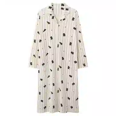 莫代尔 纯棉舒适轻柔亲肤细腻长袖裙时尚气质百搭个性简约家居裙睡裙 女款