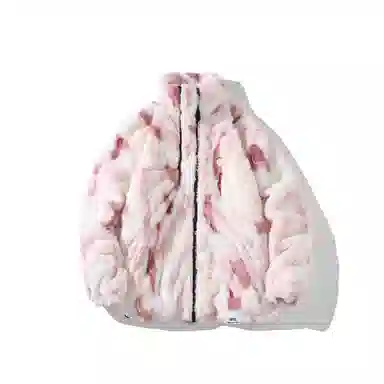 【dme】 潮流时尚大码港风渐变毛绒加厚内里棉衣外套男冬季宽松情侣休闲百搭加绒立领棉服 男女同款