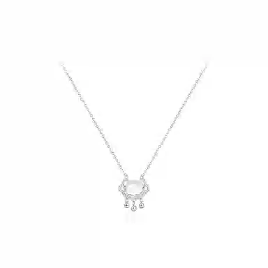 【S925银&平安顺遂】 银彦 吉祥如意锁 国风祥云长命锁 铃铛转运珠 优雅时尚经典设计 气质温柔日常百搭 表白礼盒天然 玉髓 项链 女款