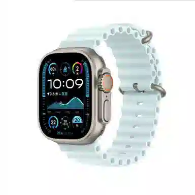 亿祈发 表带 苹果适用 硅胶材质 海洋表带扣环式男女通用