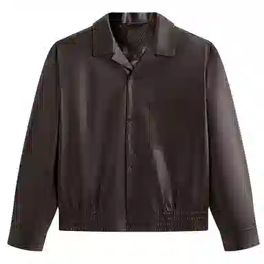 PEACEBIRD MEN Sharp Leather Jacket Brown