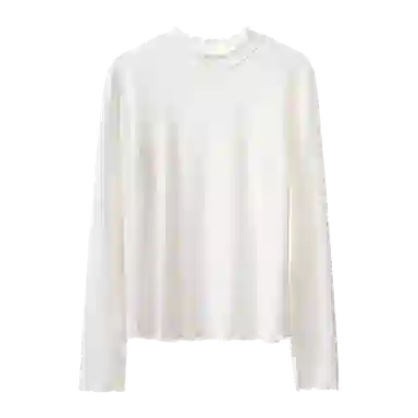 内在密码 柔软蚕丝打底衫女内搭贴身显瘦木耳边半高领加绒长袖秋冬保暖上装 女款