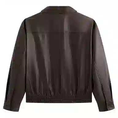 PEACEBIRD MEN Sharp Leather Jacket Brown