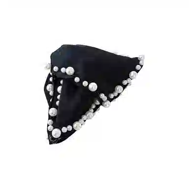 蒙妮 赫本风手工钉珠贝壳三角抓夹 树脂 布艺 发夹 女款