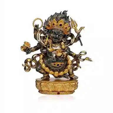 【藏传密宗】 喜三福 大黑天财神铜像 精雕护法神像修行供奉 藏式八吉祥纹 招财纳福 家居办公室装饰#好运 铜 摆件 男女同款情侣款