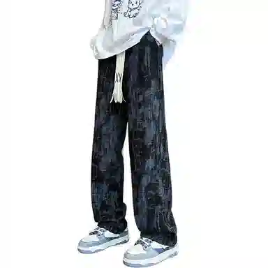 邦固依品 美式扎染长裤男秋季炸街潮牌潮流青少年宽松直筒裤子休闲裤 男款