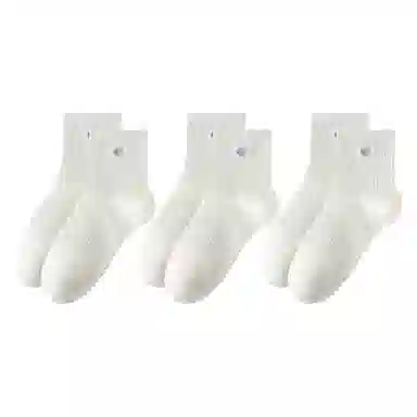 二三二三 网眼透气爱心纯色舒适柔软防臭小腿袜高弹防滑百搭运动袜保暖日常通勤跑步爬山健身中筒袜 女款