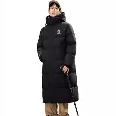 【王一博代言】鸭鸭 石墨烯蓄热保暖冰壳系列中系风百搭运动户外通勤校园减龄加厚抗寒保暖连帽长款纯色白鸭绒大被子款羽绒服 男女同款