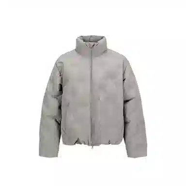 【dme】 冬季潮牌重磅日系复古休闲百搭简约街头户外运动情侣日常拉链纯色立领港风宽松上衣长袖羽绒服 男女同款