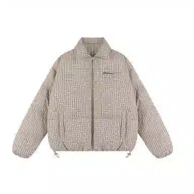 BEETLE TOWN Retro Plaid Puffer Jacket