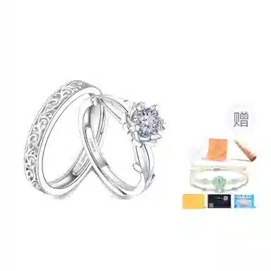 【999纯银】 东方佳人 莫比乌斯环莫桑石银对戒经典奢华简约学生百搭闪耀轻奢高级感礼盒银饰首饰#好运 足银 戒指 男女同款情侣款
