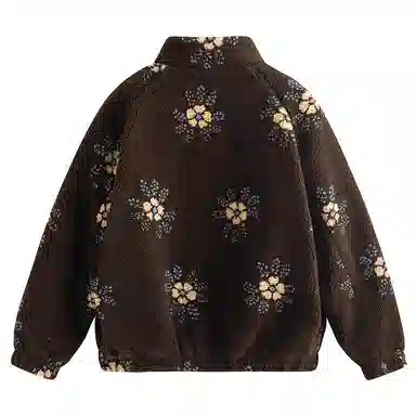 茵曼 夹棉刺绣宽松长袖棉服 女款