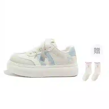 乐乐鱼 早秋学生配裙子百搭厚底运动通勤 增高 低帮 板鞋 女