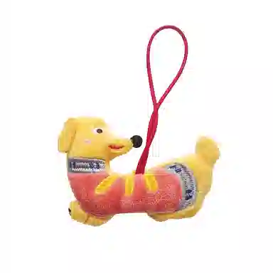 玄唐 可爱抽象腊肠狗公仔卡通狗狗包包小挂饰手机装饰可爱玩偶 毛绒 挂件 男女同款情侣款