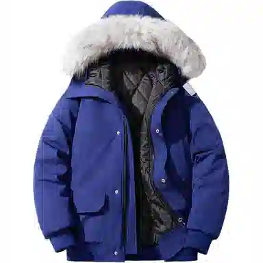 【dme】 美式大毛领连帽工装棉服外套男女冬季加厚保暖棉衣短款潮男装 男款