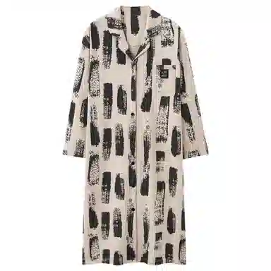 莫代尔 简洁宽松时尚百搭舒适柔软亲肤细腻个性气质长袖裙家居裙睡裙 女款