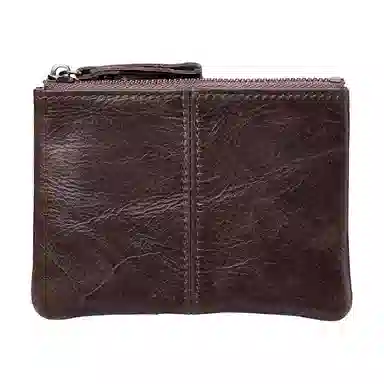 掐尖 复古硬币散钱收纳包真皮车钥匙银行卡片证件包 牛皮 零钱包 男女同款情侣款 咖啡色/棕色