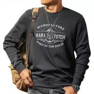 季言 美式舒适时尚印花高端卫衣 男款