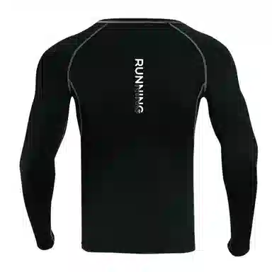匹克 运动反光印花透气速干跑步骑行修身显肌肉长袖紧身健身衣 男款