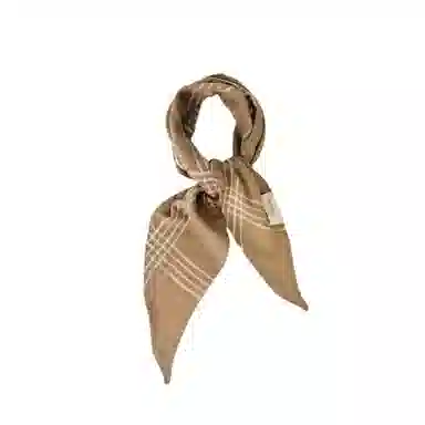 艾佳微 美拉德配色暖色调格子高级感小披肩外搭护颈围巾系领巾护脖 聚酯纤维 丝巾 男女同款情侣款