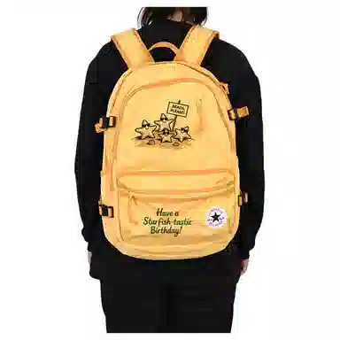 Converse Logo Zipper Backpack Yellow