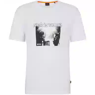 HUGO BOSS Cotton-Jersey T-Shirt With Seasonal Artwork T
