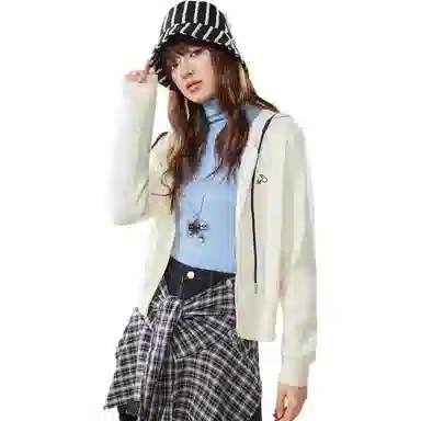 爱依服 简约纯色休闲针织衫 女款