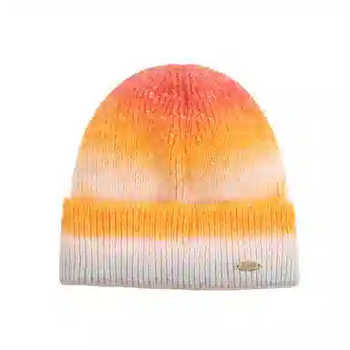红豆 冬季保暖渐变彩虹扎染针织 腈纶 绒线帽 男女同款情侣款