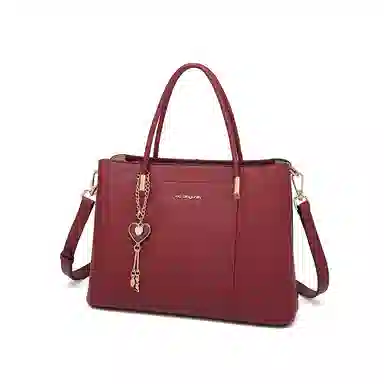 红蜻蜓 高端大气时尚潮流百搭通勤精致优雅结婚包喜庆单肩包 牛皮 斜挎手提包 女款 杏色/红色