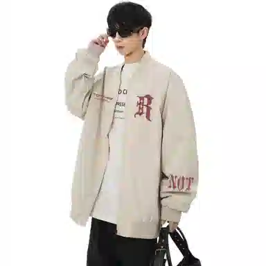 TONYKRZ Gothic Letter Print Bomber Jacket