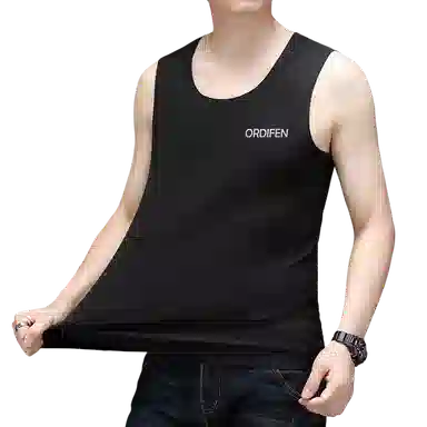 欧迪芬 日系纯色轻量简约德绒柔软高弹加热无痕打底保暖秋衣背心 男女同款