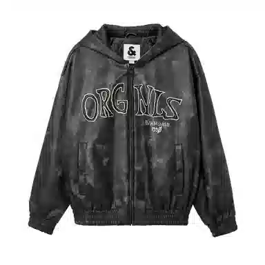 Jack Jones Cotton Puffer Jacket Hooded Zipper Letter Print