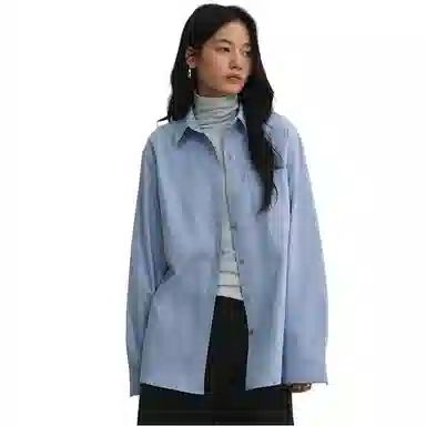 莫代尔 静奢风极简通勤风纯棉斜纹磨毛长袖衬衫 女款