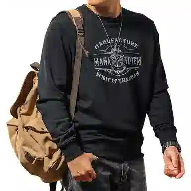 季言 美式舒适时尚印花高端卫衣 男款