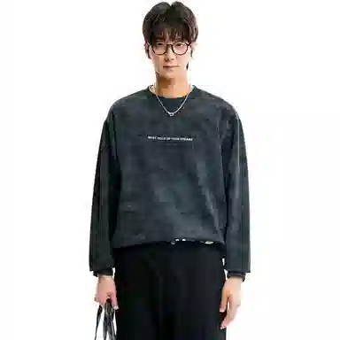 童先森 圆领男士春秋季潮牌美式套头休闲春季纯色加厚上衣服卫衣 男款