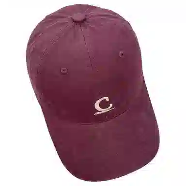 山一丸 复古软顶字母刺绣显脸小遮阳防晒帽潮 聚酯纤维 鸭舌帽 男女同款情侣款