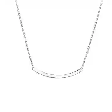 【999纯银】 色菲尔 韩式微笑弯管锁骨链 优雅简约高级感小清新小众设计个性几何时尚日常通勤百搭可调节配饰 足银 项链 女款