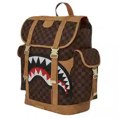 Sprayground Logo Fabric Backpack Brown
