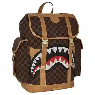 Sprayground Logo Fabric Backpack Brown