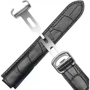 港爵适用于卡地亚表带真皮蓝气球手表带凸口系列牛皮手表配件男女通用款手表表链手表表带