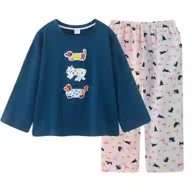 静英鸾 圆领卡通动物休闲舒适甜美风可外穿家居服睡衣套装 女款