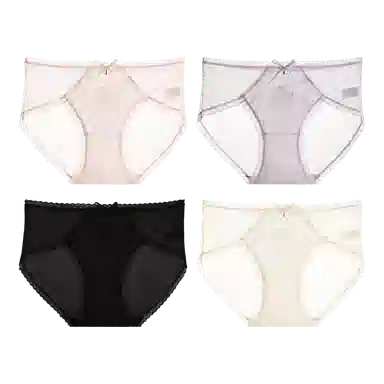 欧迪芬 法式蕾丝纯欲风女士低腰网纱甜辣少女三角内裤 女款