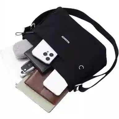 Warrior Tassel Velvet Messenger Bag Black