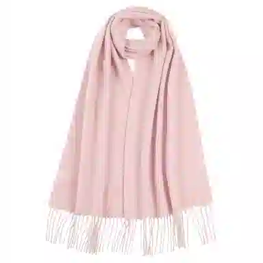 红豆 纯色简约时尚百搭 山羊绒 绒线围巾 男女同款情侣款