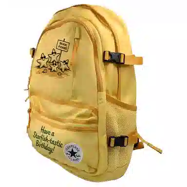 Converse Logo Zipper Backpack Yellow